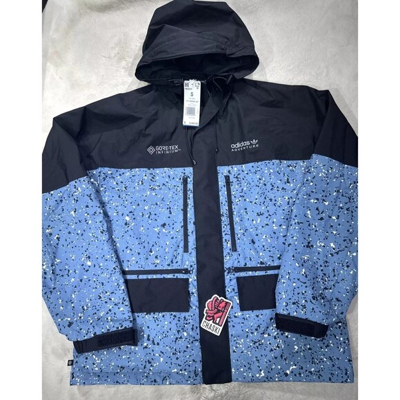 Adidas Winter Gore-Tex Infinium HK5 Winter Jacket Men Small blue NEW - Picture 2 of 11